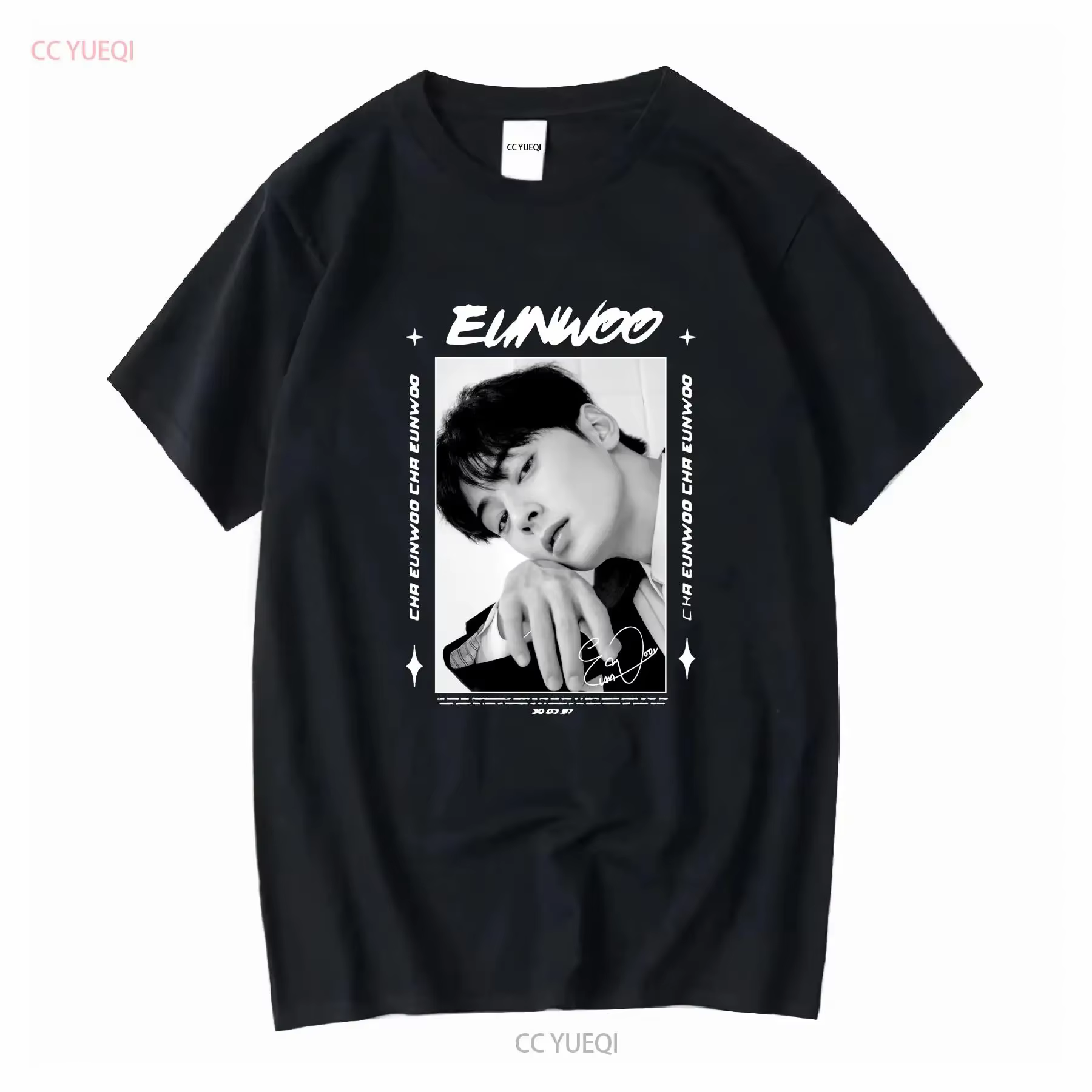 Cha Eunwoo suho vraie beauté t-shirt cadeau fans nouveau vintage lavé streetwear graphique étiré vêt