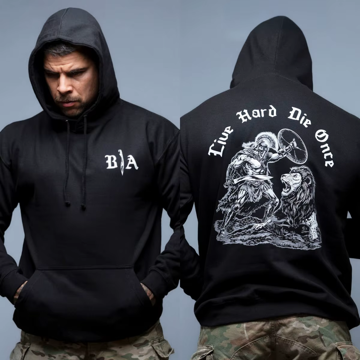 Sweat à capuche Die Once – Équipement tactique _ Brothers in Arms Graphic, en coton, style unisexe h