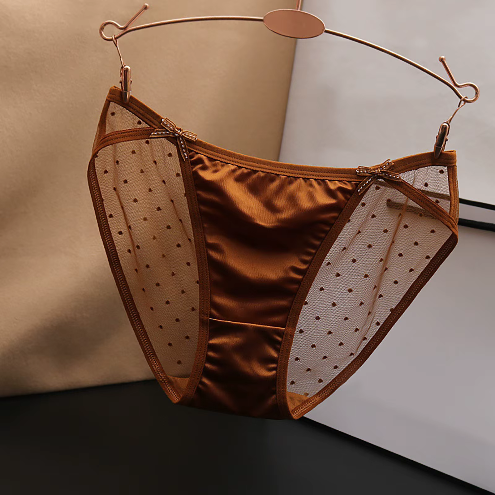 Culotte en dentelle et maille pour femmes, grande taille S-Xl, sous-vêtements doux et confortables, 