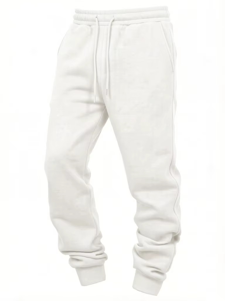 Pantalon de survêtement uni pour homme, coupe ample, avec poches, cordon de serrage, décontracté, po