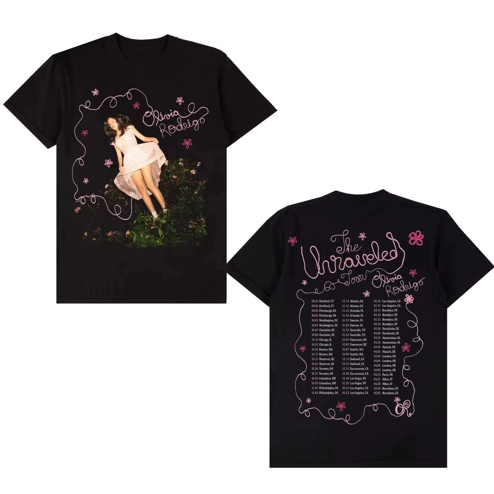 T-shirt en coton unisexe pour hommes et femmes, t-shirt de la tournée Singer Olivia The Unraveled To