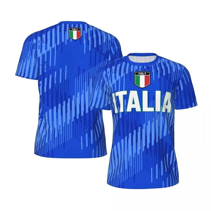 T-shirt manches courtes pour hommes et femmes, multicolore, drapeau italien, sport d'été, impression