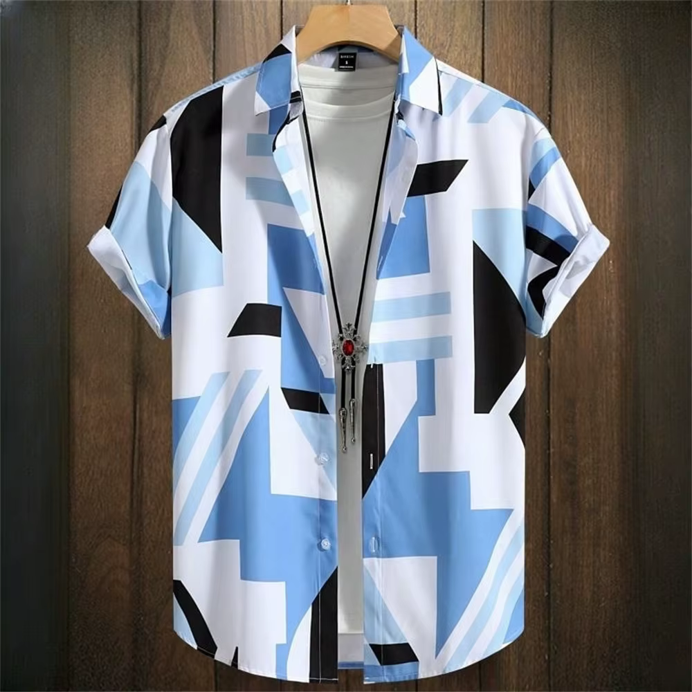 Chemises simples pour hommes, impression patchwork 3d, vêtements de haute qualité pour hommes, chemi