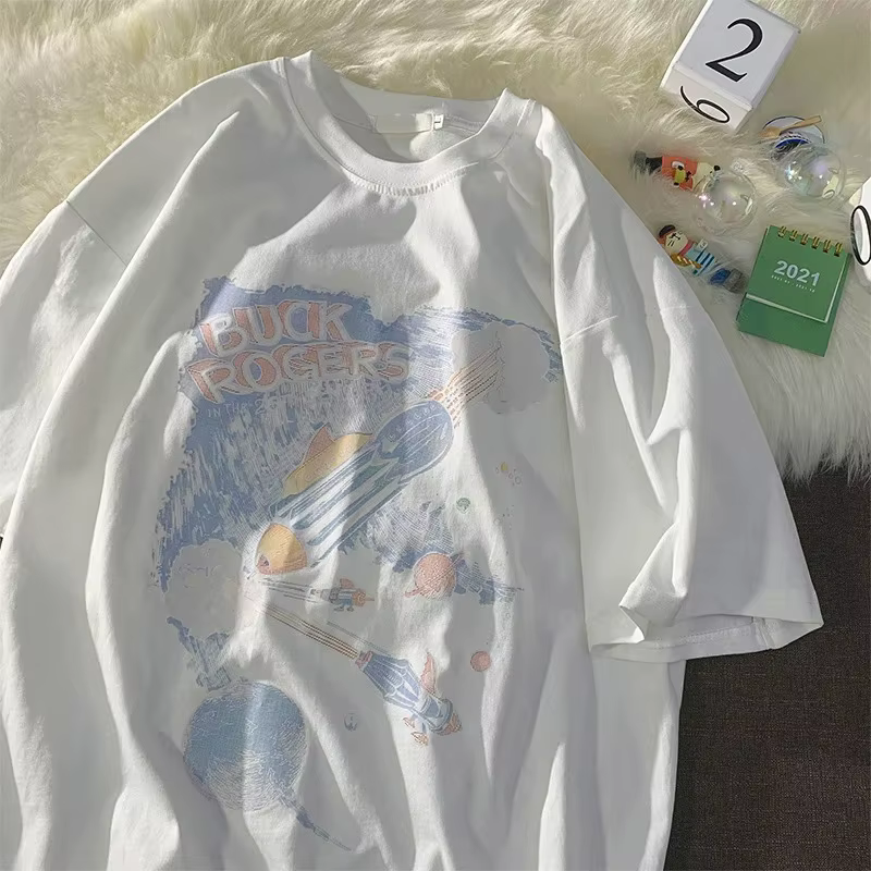 T-shirts unisexes en coton tendance 2026 – Vêtements Y2K pour femmes – T-shirts décontractés à manch