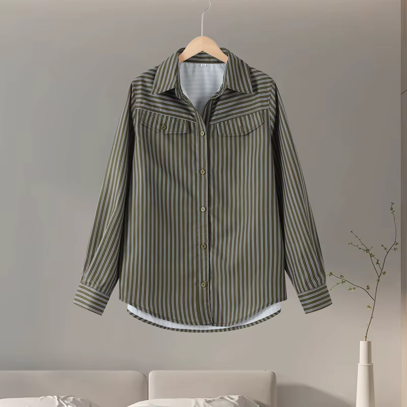Ensemble chemise et pantalon droit décontracté pour femmes, rétro Chic, chemise cintrée à la taille,