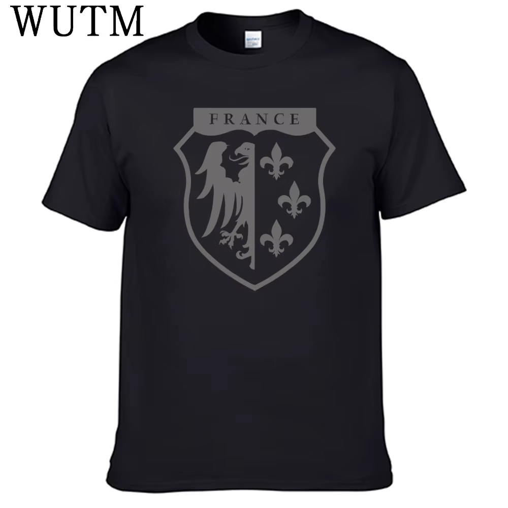 T-Shirt France Badge Charlemagne LVF 33th Weapons Grenadier Division, 100% coton, pour hommes