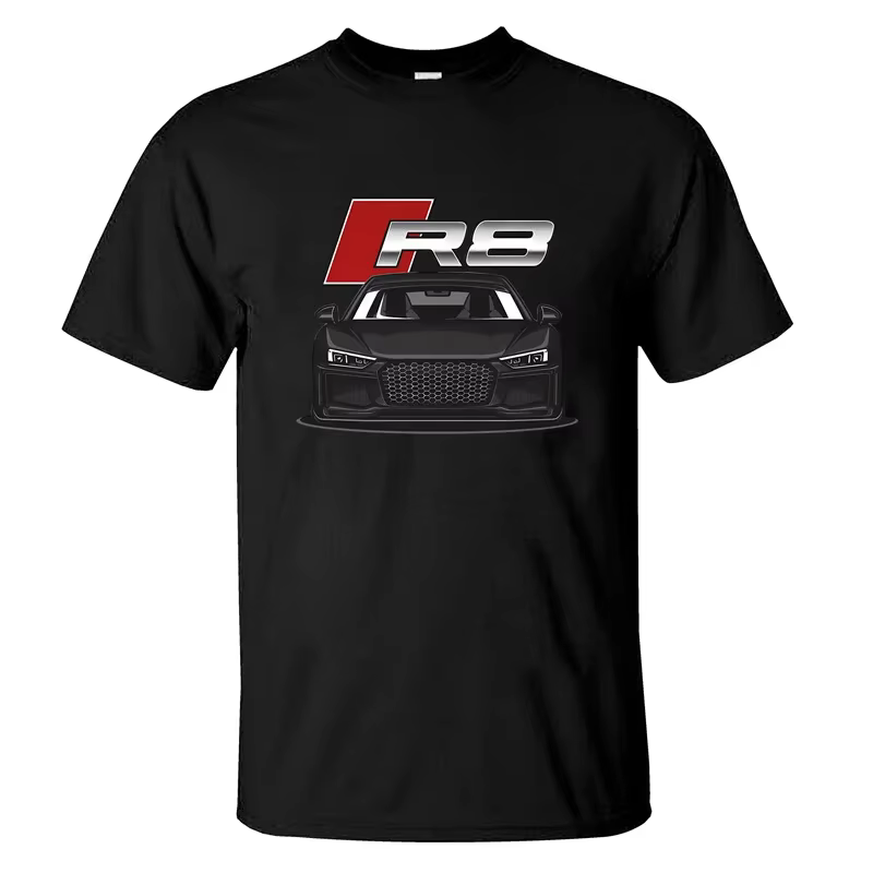 T-shirt décontracté pour hommes, Audis R8 V10 Performance, noir brillant, T-shirt graphique pour voi