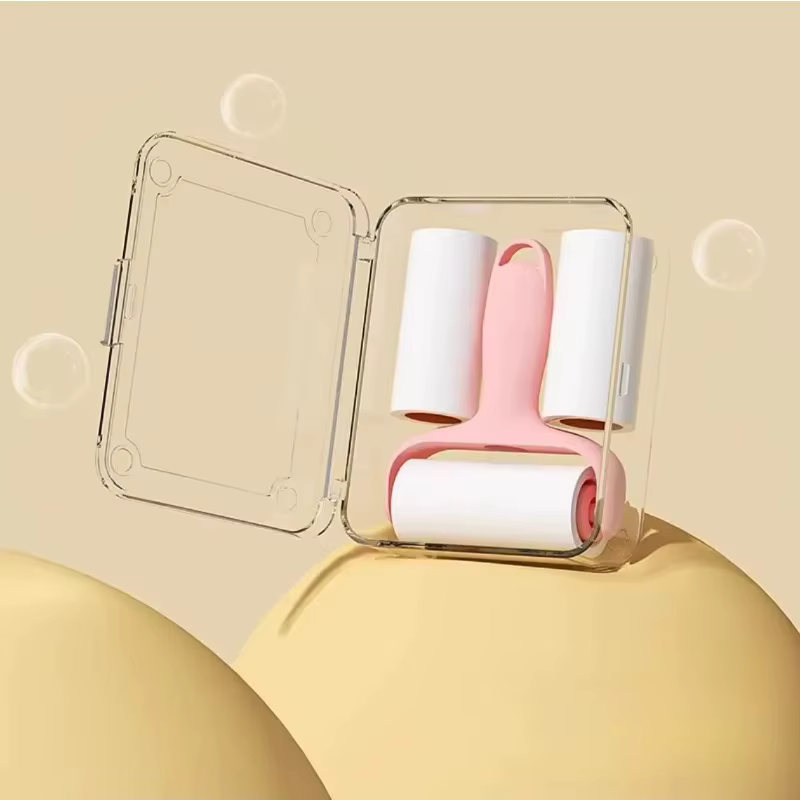 1 ensemble de mini-rouleaux adhésifs réutilisables en coton pour vêtements, meubles et poils d'anima
