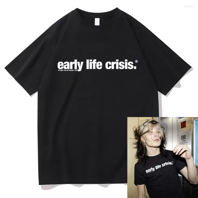 T-shirt graphique Nettspend Early Life Crisis 2025 pour hommes et femmes, en coton, style hip-hop st