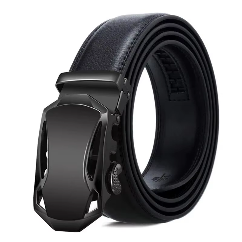 Ceinture en cuir PU pour hommes d'affaires, véritable marque de luxe, structure en métal, haute qual