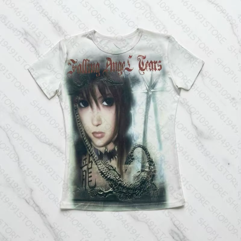 Vêtements pour femmes T-shirts Vintage Streetwear Harajuku dessin animé imprimé graphique T dessus d