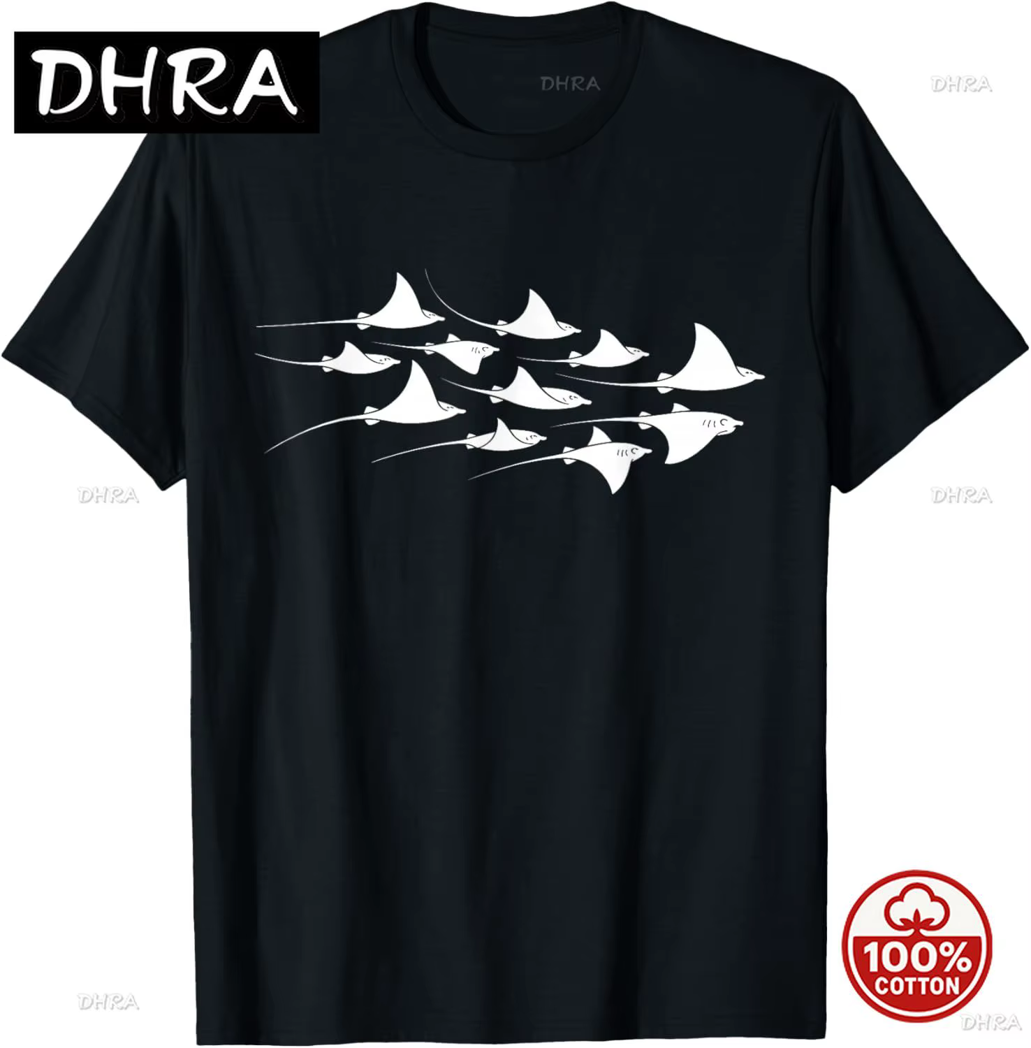 T-shirt vintage avec motif de raie manta, raie-jaune et raie-du-marin pour les passionnés de la mer 