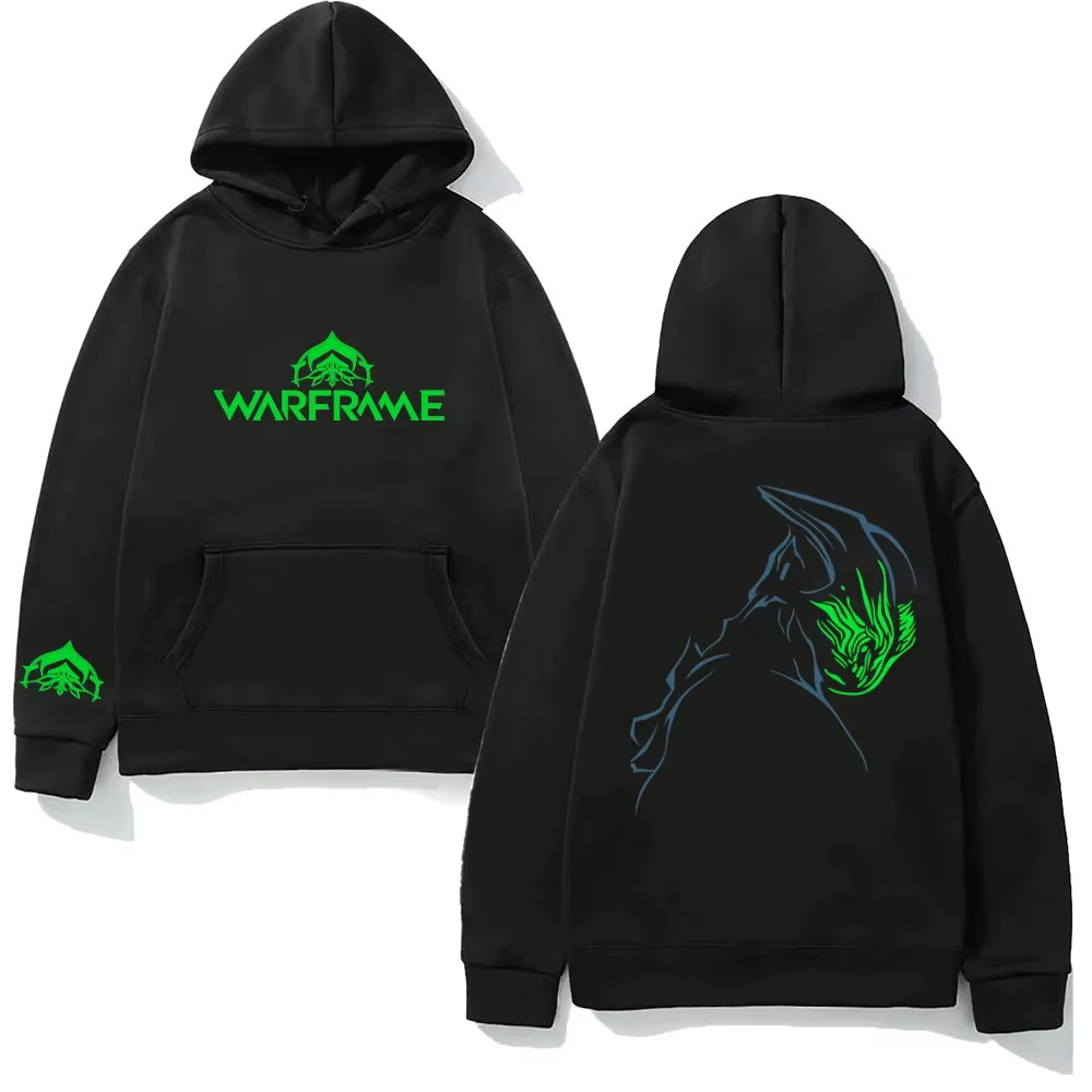Sweat à capuche Warframe en polaire chaud, imprimé décontracté, surdimensionné, de haute qualité, un