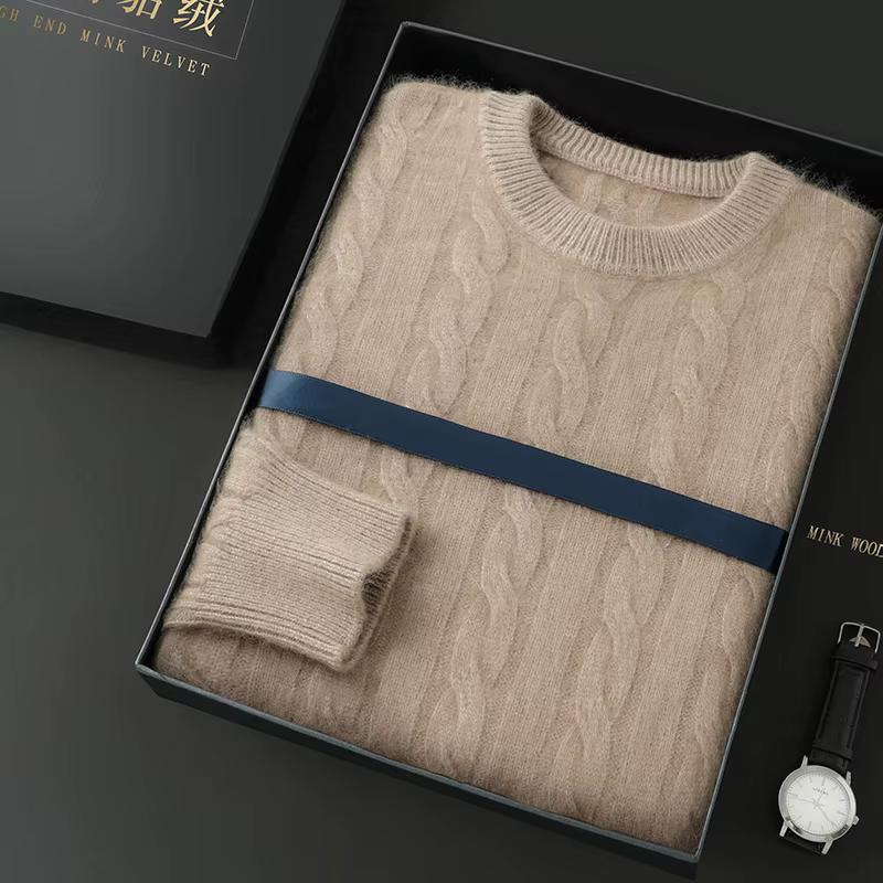 Pull en cachemire épais pour homme, 100% pur cachemire, col rond, chemise de base 107, nouveau print
