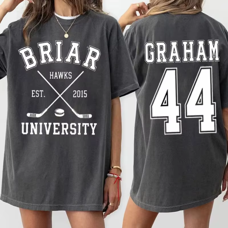 T-shirt Briar University pour hommes et femmes, Vintage Off-Campus Hockey Romance, t-shirt à manches