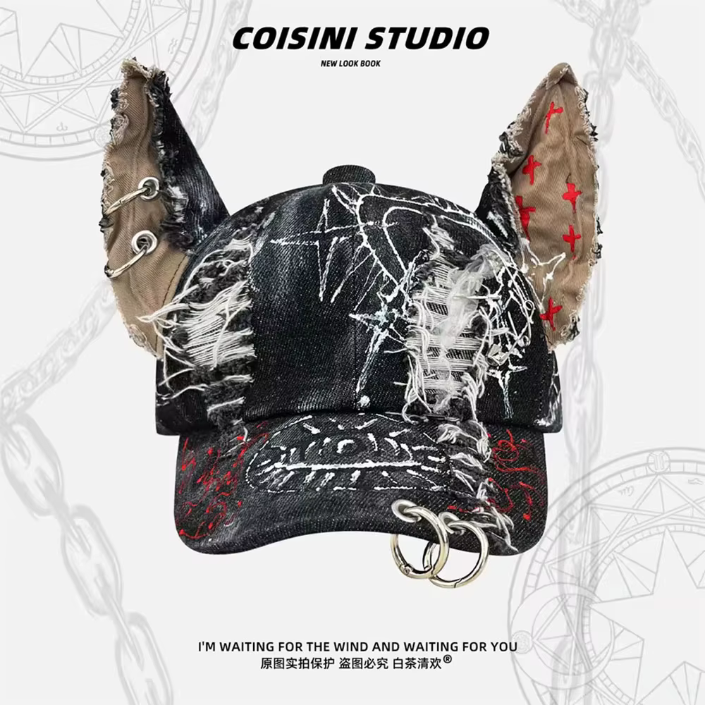Nouvelle Casquette de Baseball Y2K 2026 pour Femme et Homme, Style Cowboy avec Oreilles Stéréoscopiq