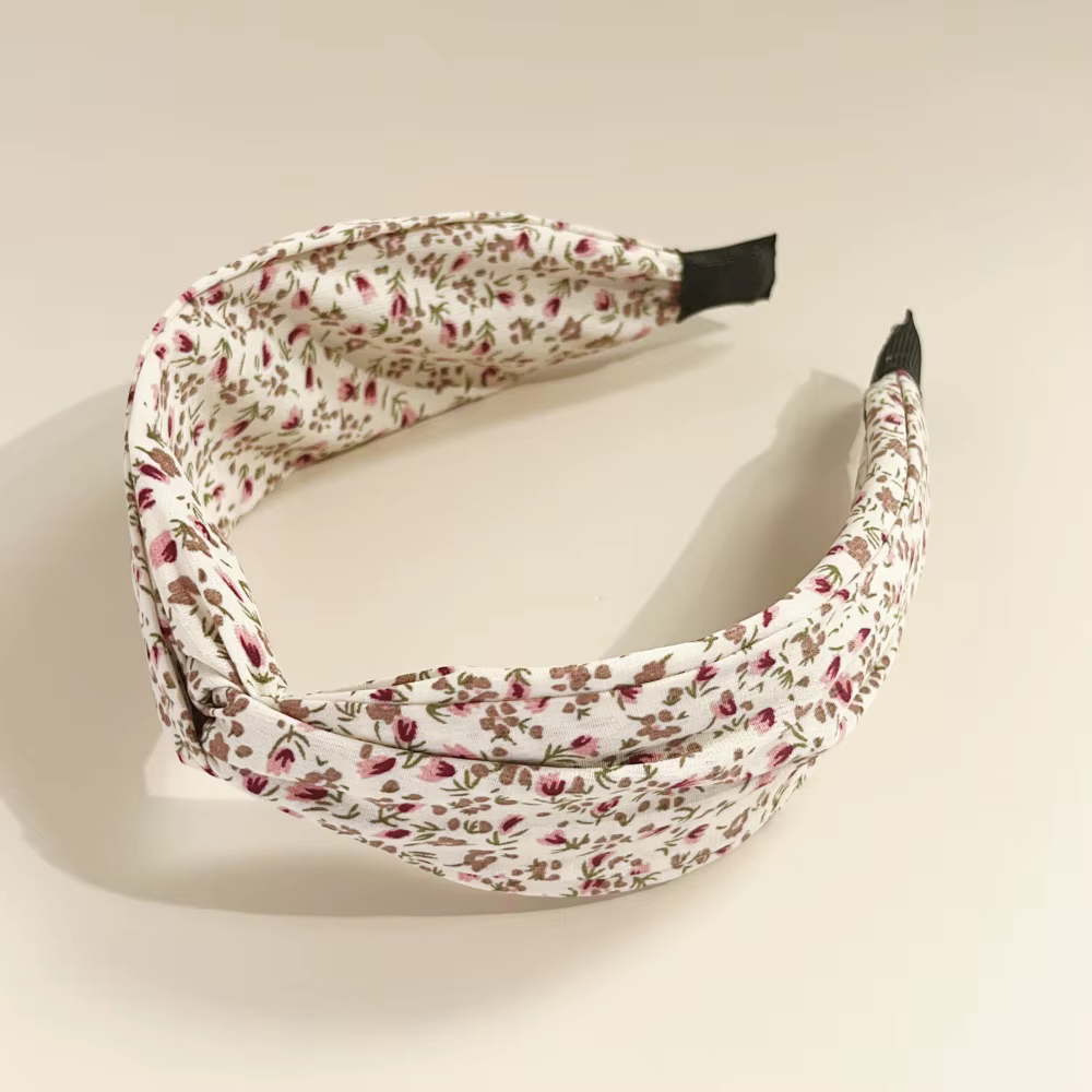 Bandeau croisé à fleurs bohème, larges bandes, cerceau pour cheveux, outil de coiffure, tissu Vintag