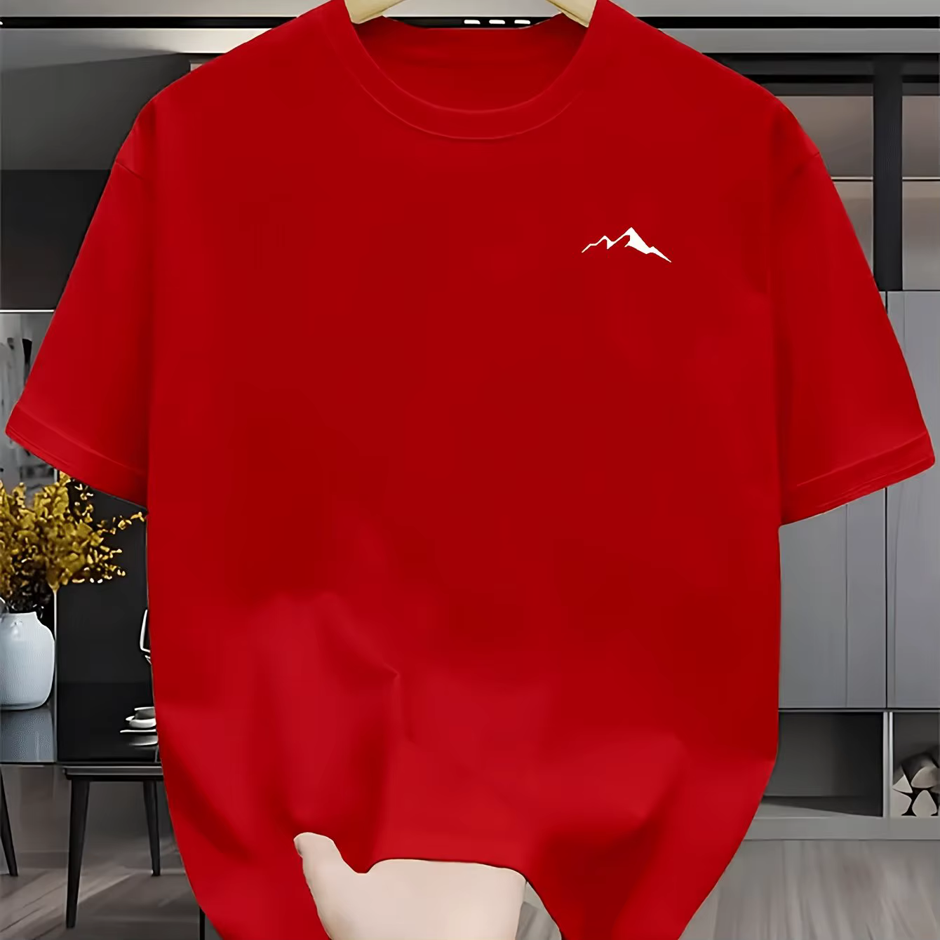 Nouveau T-shirt à col rond au toucher naturel, T-shirt respirant pour homme, T-shirt au style créati