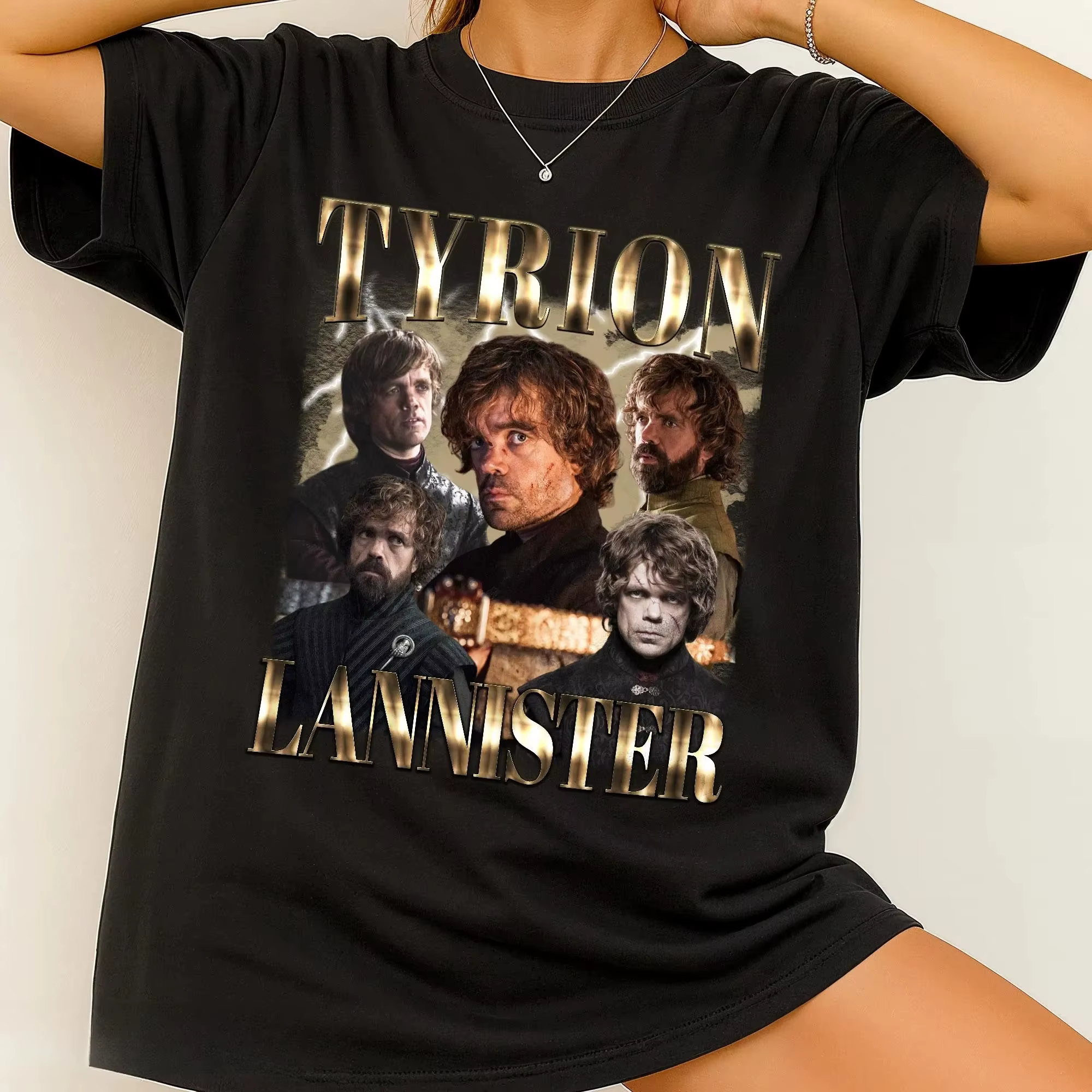 T-shirt imprimé Tyrion Lannister pour femme, tendance printemps-été, haut en pur coton, t-shirt à ma