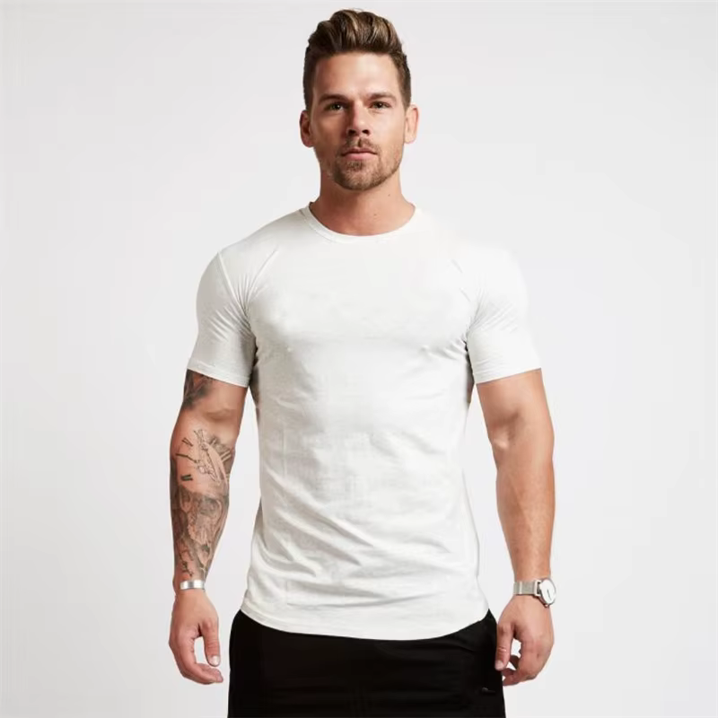 T-Shirts de sport musculaire pour hommes T-Shirts de mode hauts à manches courtes entraînement athlé