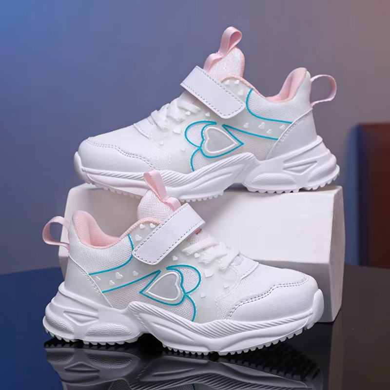 Chaussures blanches pour enfants, baskets d'extérieur décontractées, confortables, respirantes, de S