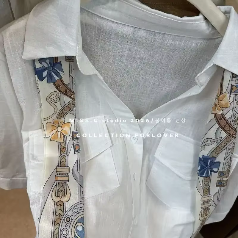 Chemisier de ville pour femme, style Old Money, luxe léger français, à manches mi-longues et col à r