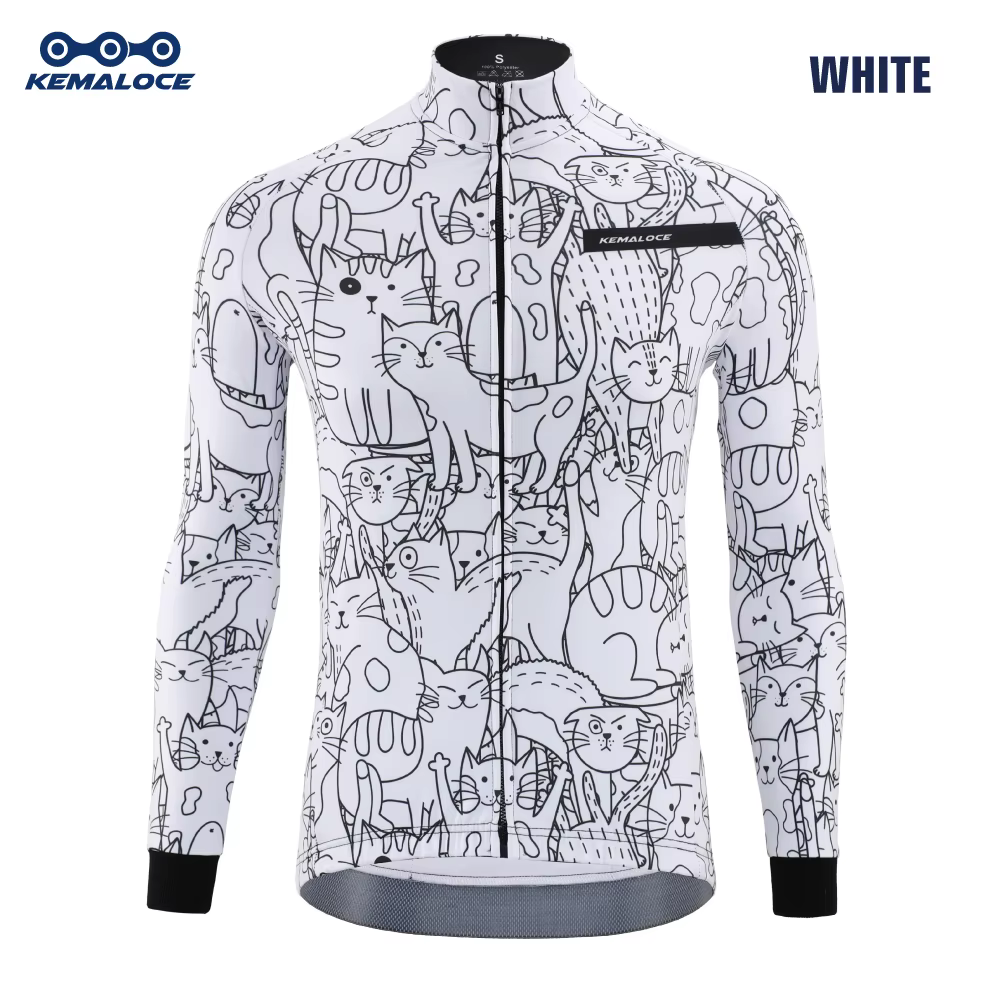 KEMALOCE hiver vestes de cyclisme hommes polaire manches longues haut de gamme vestes de vélo noir e