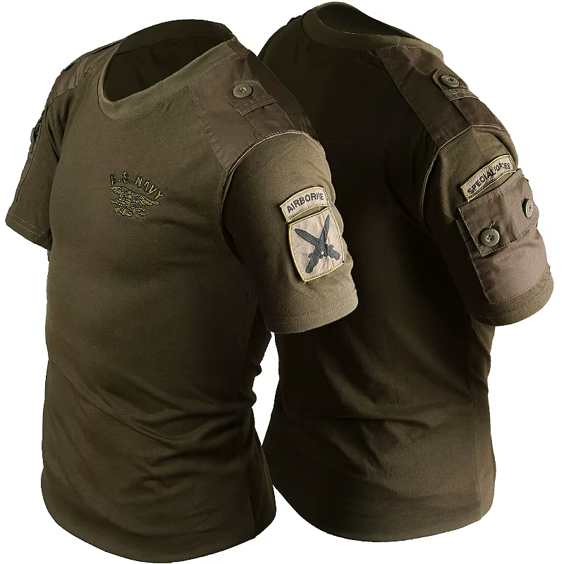 T-shirt tactique de l'armée pour hommes, T-shirt militaire à manches longues, vêtements de Combat, u