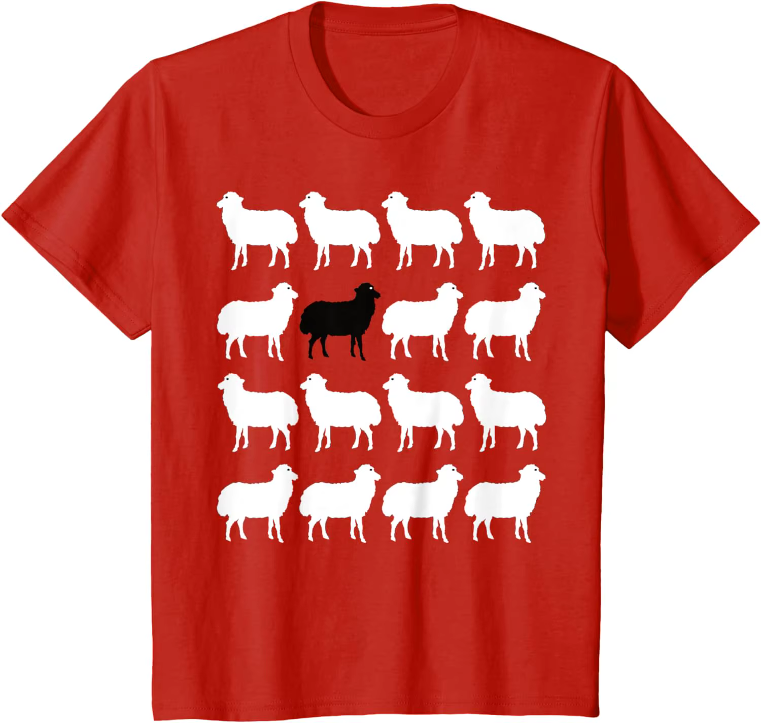 T-shirt à manches courtes en coton pour hommes et femmes, mouton blanc, mouton noir, ferme animale m