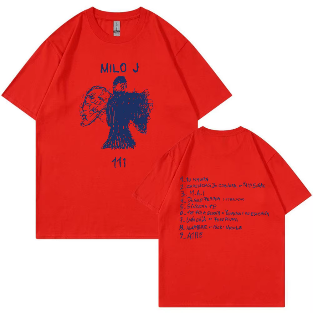 Rappeur Milo J Tour T-shirt 111 Album Merch T-Shirts hommes femmes mode Hip Hop manches courtes T-sh