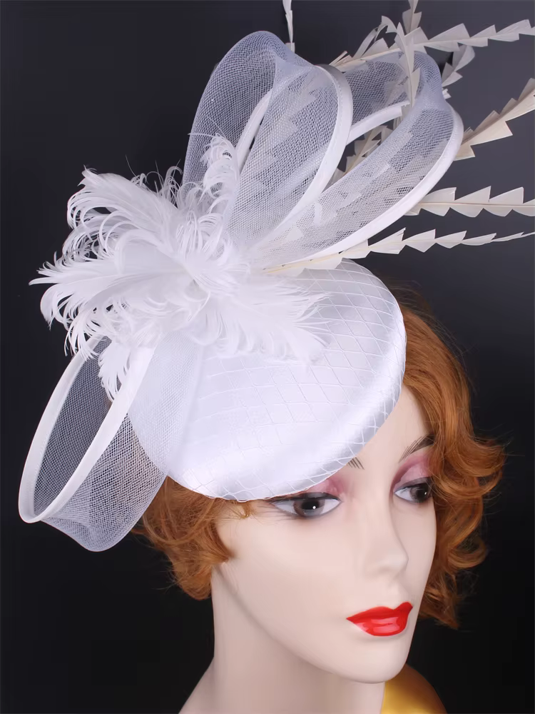Chapeaux fascinateurs à fleurs pour femmes, casquette de boîte à pilules en Satin, élégante pour dam