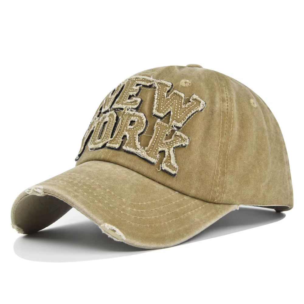 Casquette de baseball vintage délavée New York, broderie vieillie, style Y2K rétro streetwear, ajust