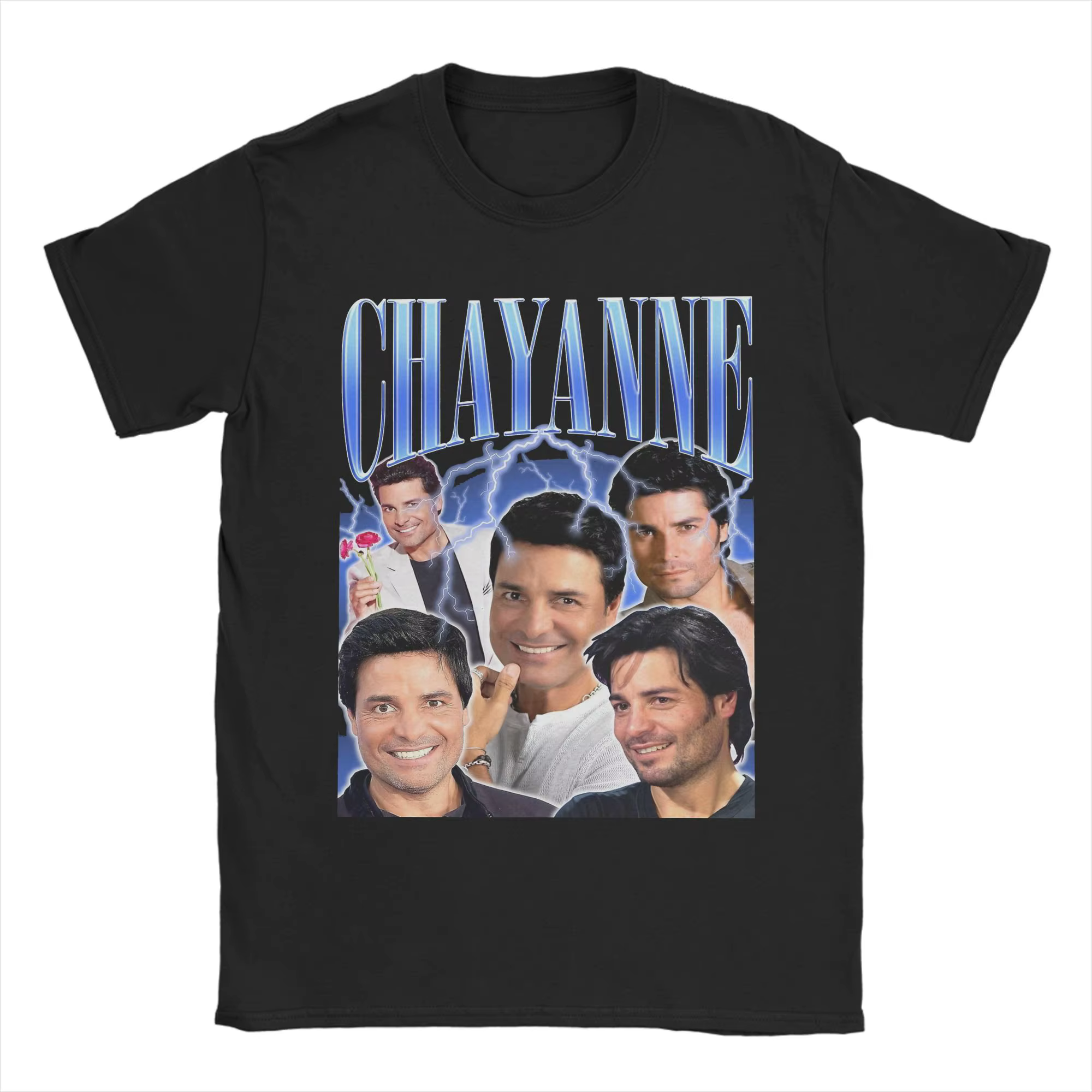 Chayanne T-shirt vintage au design rétro pour hommes, en pur coton, humoristique, col rond, manches 