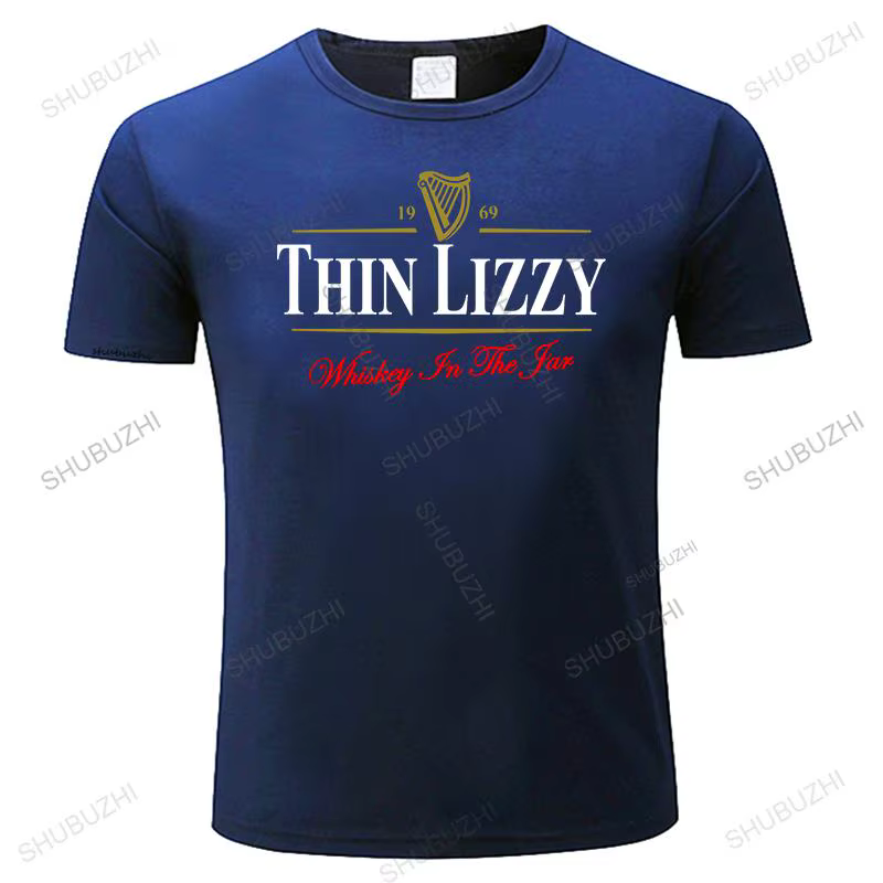 Mode T-Shirt hommes vêtements T-Shirt hommes à manches courtes drôle mince LIZZY Phil Lynott rétro v