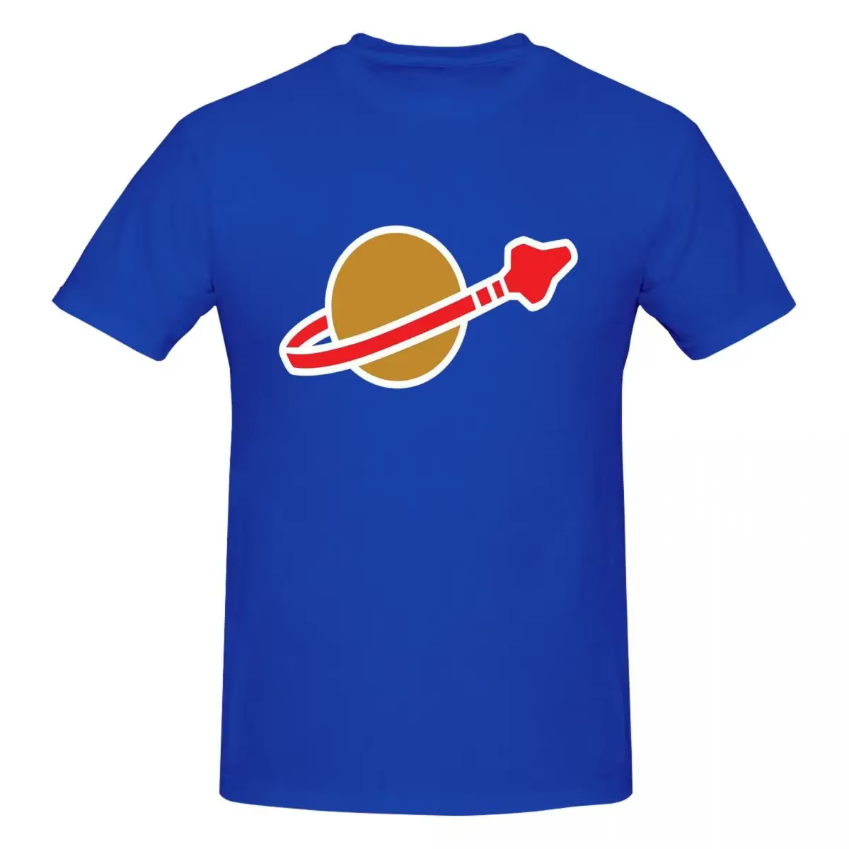 Classique Espace Logo 100% Coton T-shirt Homme Classique Économie Hommes Col Rond Manches Courtes S-