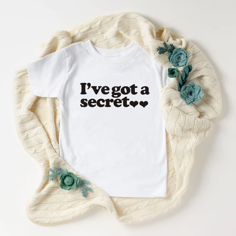 T-shirt secret pour grande sœur/grand frère, « J'ai aussi un secret », annonce de révélation de sexe