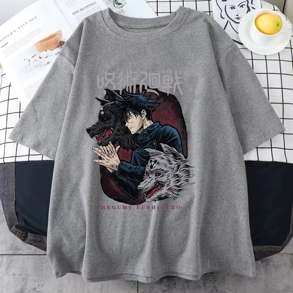 Fushiguro Megumi T-shirt imprimé hommes Cool rue T-shirt ample été personnalisé Y2K Harajuku chemise