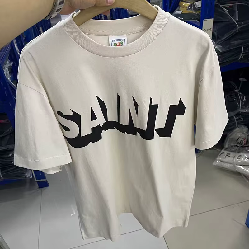 Streetwear col rond SAINT T-shirts hommes femme bonne qualité mode Simple lettre impression t-shirt 