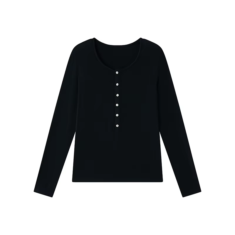 T-shirt basique à manches longues en laine de soie pour femmes, hauts à rayures Slim à col rond doux