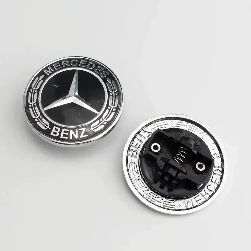 Logo 3D ABS 57 mm pour capot avant de voiture Mercedes Benz W124 W140 W163 W202 W203 W204 W210 W211 