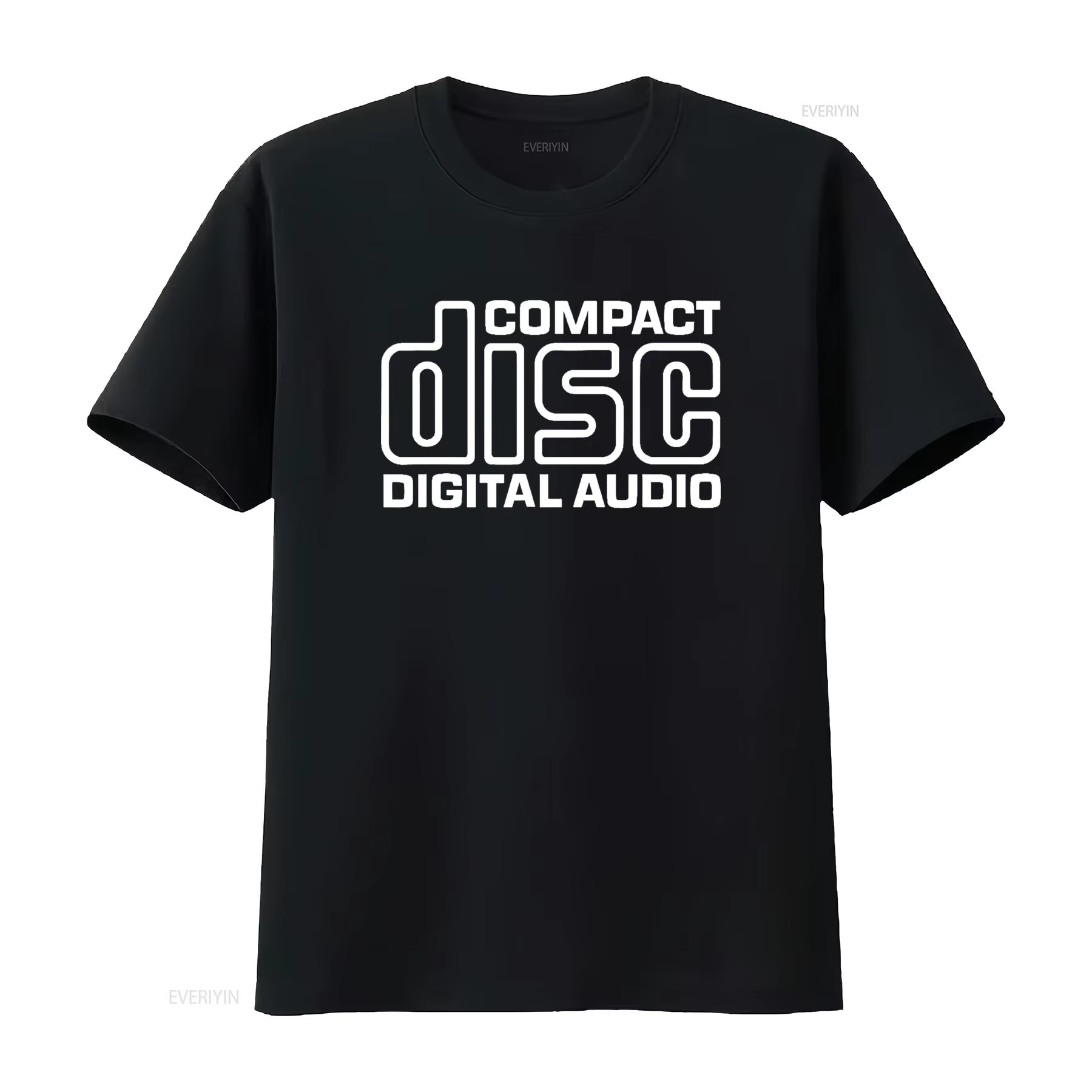 Logo CD disque Compact Audio numérique rétro années 80 90 t-shirt esthétique vintage lavé graphique 