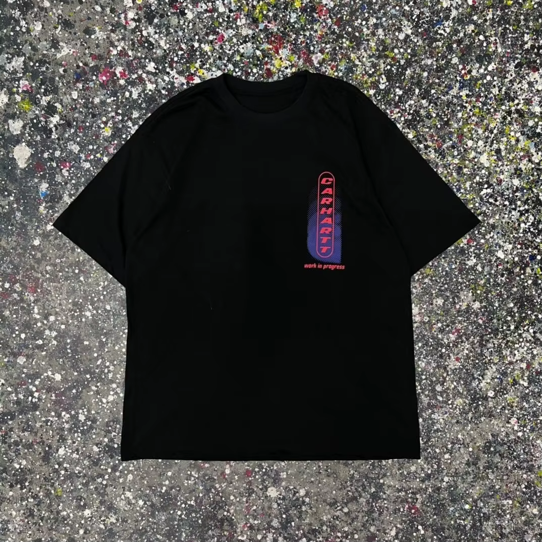 T-shirt à manches courtes de la marque Carhartt, T-shirt décontracté en coton imprimé, style estival