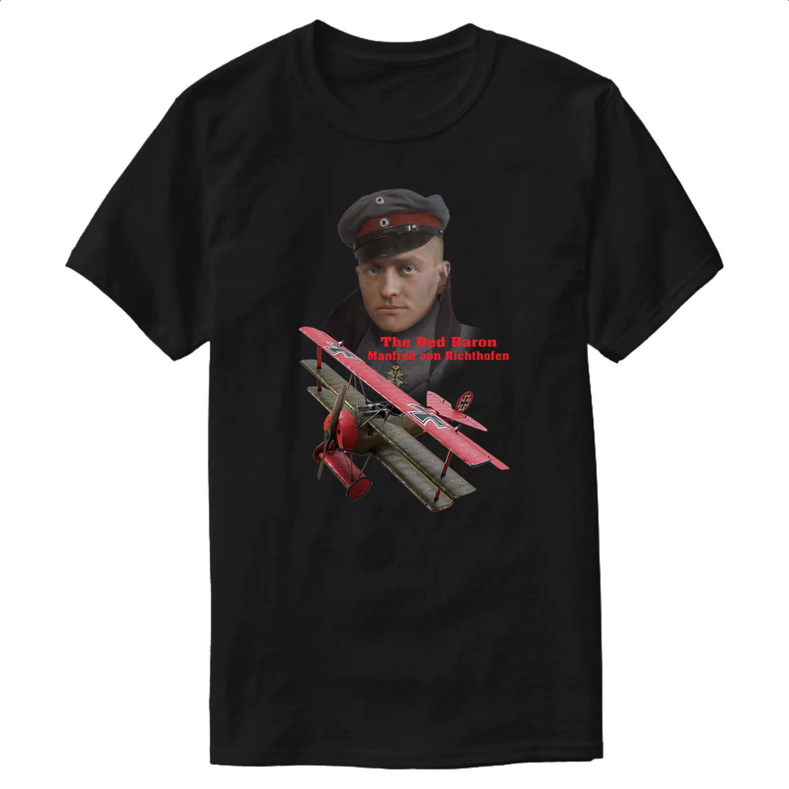 Fokker DR1 Red Baron - Manfred Von Richthofen T-Shirt 100% coton col rond été manches courtes décont