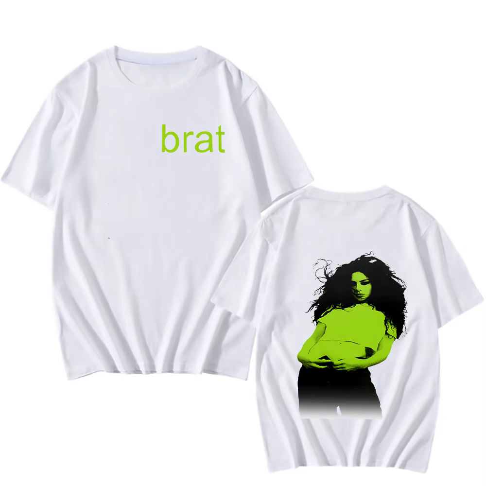 T-shirt manches courtes homme et femme, hip hop, décontracté, en pur coton, avec impression double f