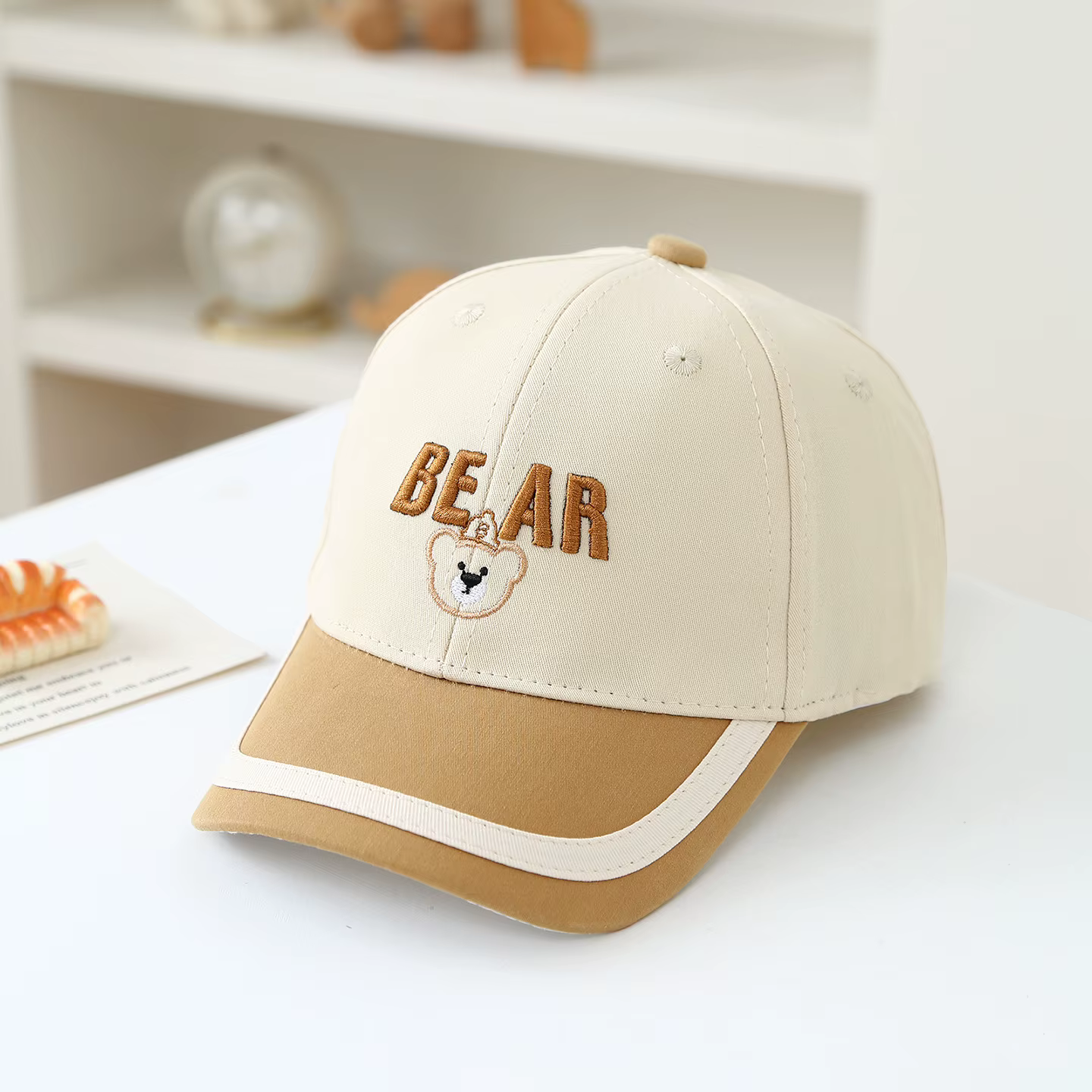 Renard en peluche à motif brodé, casquette de baseball tridimensionnelle avec fermeture, doublure so