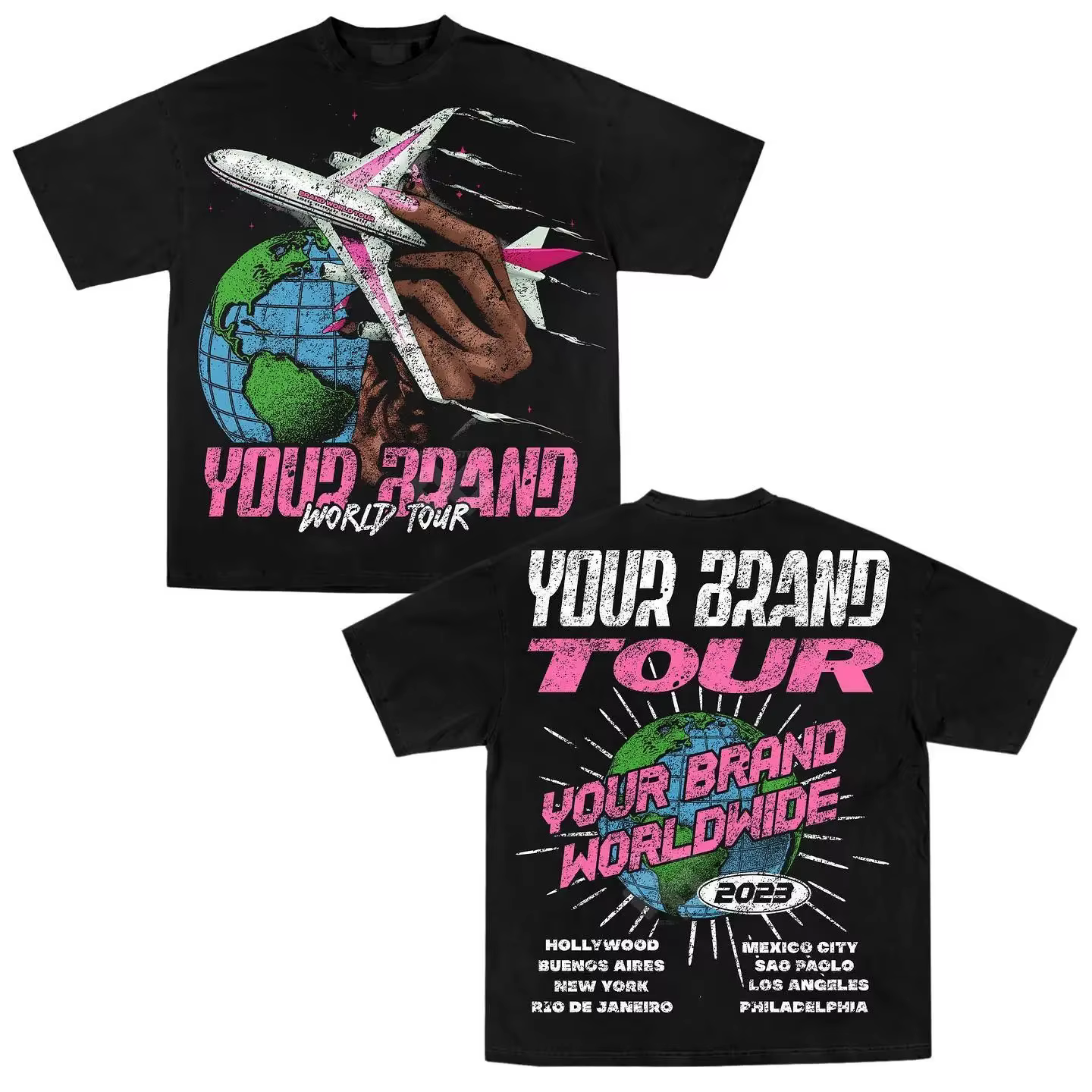 T-shirts graphiques planète Terre haute définition, chemises gothiques oversize, hauts graphiques Ha