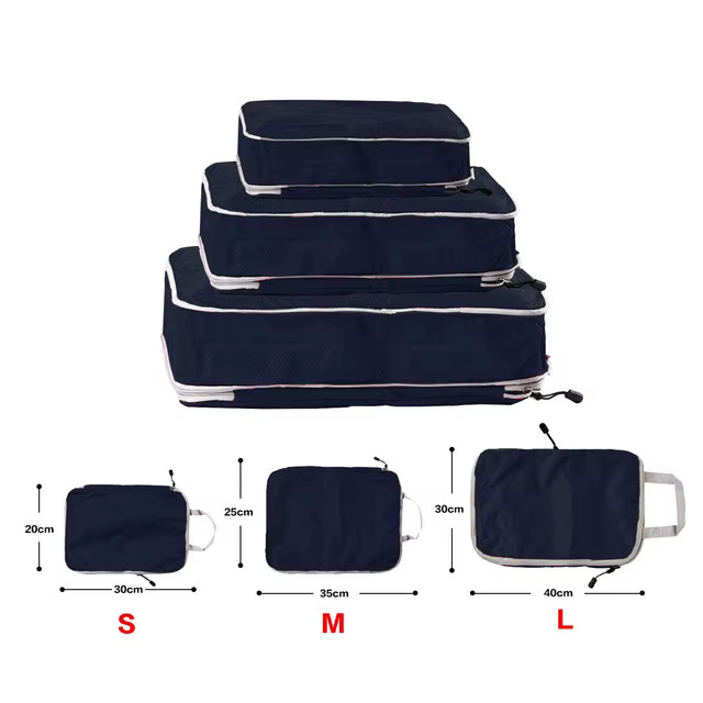 Cubes d'emballage pliables et compressibles, sac de rangement de voyage étanche, valise en Nylon, Po