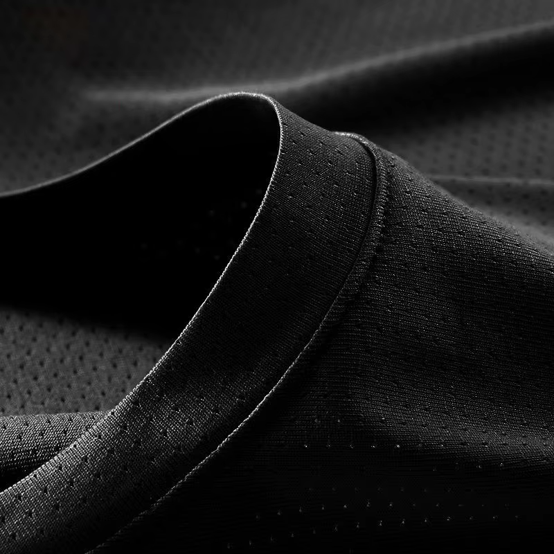 T-shirt à manches courtes en maille verte pour hommes, haut amincissant, respirant, mince, sport, ex