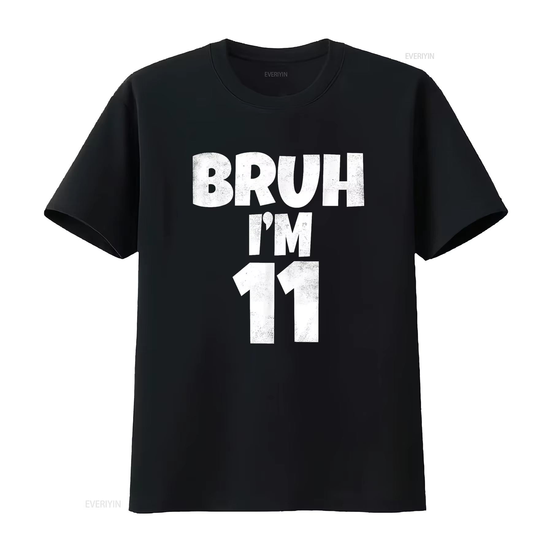 Bruh I m 11 ans 11e anniversaire garçon onze drôle t-shirt vintage lavé élégant vêtements de créateu