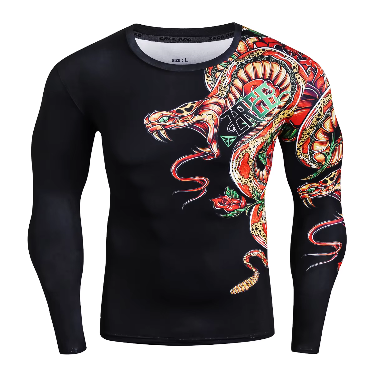 T-shirt de musculation à manches longues pour hommes, T-shirt de sport serré à Compression, adapté à